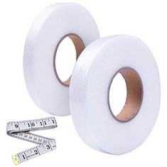 108 X 2 PACK 140 YARDS WONDER WEB, IRON ON HEMMING TAPE, HEM TAPE IRON ON FOR TROUSERS, HEMMING WEB/FUSIBLE BONDING WEB/FABRIC FUSING TAPE 15 & 20 MM FOR CURTAINS AND CLOTHES, WITH SOFT TAPE MEASURE