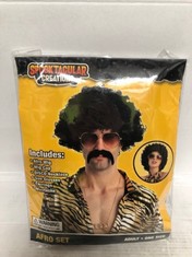 X45 AFRO WIG WIG CAP DISCO NECKLACE SUNGLASSES EARRINGS MUSTACHE SPOOKTACULAR CREATIONS : LOCATION - A RACK