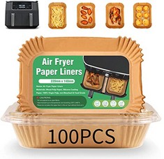 15 X AIR FRYER LINERS FOR NINJA DUAL, AIR FRYER PAPER LINERS, AIR FRYER LINERS DISPOSABLE RECTANGULAR, COMPATIBLE WITH NINJA AF300UK AF400UK, INSTANT, SALTER,TOWER DUAL,OTHER DUAL ZONE AIR FRYER (100