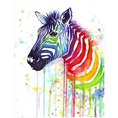 24 X DIY COLORFUL ZEBRA FULL SQUARE DRILL 30X40CM TAPESTRY KITS FOR ADULTS, CROSS STITCH CRYSTAL RHINESTONE PAINTING EMBROIDERY PICTURES CRUSHED DIAMOND ORNAMENTS DIAMOND ART KITS ADULTS CANVAS WALL