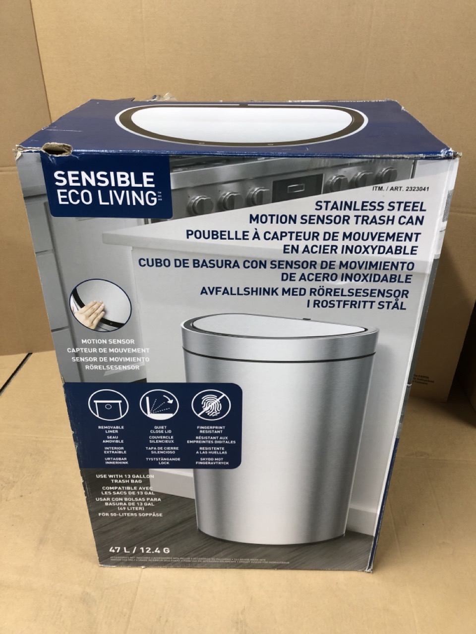 John Pye Auctions SENSIBLE LIVING STAINLESS STEEL TRASH CAN 47L