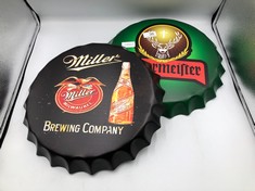 JAGERMEISTER & MILLER BREWING PLAQUE WALL DECORATION : LOCATION - MIDDLE BLUE RACK