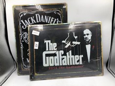 THE GODFATHER + JACK DANIELS WALL PLAQUES: LOCATION - MIDDLE BLUE RACK