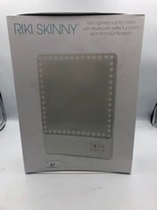 RIKI SKINNY, MINI LIGHTED VANITY MIRROR WITH BLUETOOTH SELFIE FUNCTION AND 5X MAGNIFICATION RRP £236:: LOCATION - A