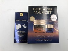 ESTEE LAUDER: WAKE UP READY + DOUBLE WEAR STAY-IN-PLACE MAKEUP, SPF10, 30ML. RRP £93:: LOCATION - A