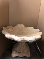 SHELL BIRD BATH ON DECORATIVE BASE - COLLECTION ONLY - LOCATION FRONT FLOOR