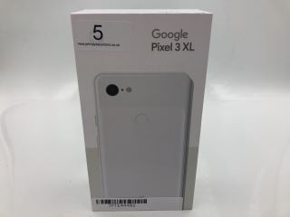 GOOGLE PIXEL 3 XL 64GB SMARTPHONE IN CLEARLY WHITE: MODEL NO G013C (WITH BOX & ALL ACCESSORIES). (SEALED UNIT).: LOCATION - A RACK