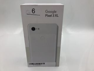 GOOGLE PIXEL 3 XL 64GB SMARTPHONE IN CLEARLY WHITE: MODEL NO G013C (WITH BOX & ALL ACCESSORIES). (SEALED UNIT).: LOCATION - A RACK