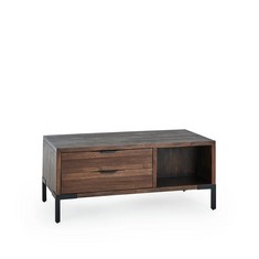 OAK FURNITURE LAND DETROIT SOLID HARDWOOD & METAL 4 DRAWER COFFEE TABLE - RRP £369 (BLOCK A)(COLLECTION OR OPTIONAL DELIVERY AVAILABLE*)