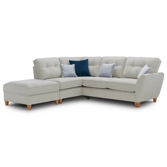 OAK FURNITURE LAND INCA CORNER SOFA CHRISTY COLLECTION SILVER FABRIC - RRP £1579 (BLOCK A)(COLLECTION OR OPTIONAL DELIVERY AVAILABLE*)