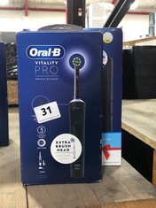 ORAL B VITALITY PRO ELECTRIC TOOTHBRUSH IN BLACK TO INCLUDE ORAL B PRO3 BLACK EDITION ELECTRIC TOOTHBRUSH (ROW 1)