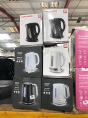 6 X ASSORTED KETTLES TO INCLUDE TESCO HOME TEXTURED 1.7L KETTLE (ROW 1)
