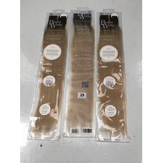 3 X BEAUTY WORKS CELEBRITY CHOICE SLIMLINE TAPE-IN EXTENSIONS 20" CALABASAS - RRP £122 (ROW 1)