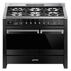 SMEG 100CM OPERA DUAL FUEL RANGE COOKER IN BLACK / STAINLESS STEEL - RRP £3179 (BLOCK A) (COLLECTION OR OPTIONAL DELIVERY AVAILABLE *)