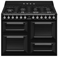 SMEG VICTORIA 110CM DUAL FUEL RANGE COOKER IN BLACK - MODEL NO. TR4110BL1 - RRP £2279 (BLOCK A) (COLLECTION OR OPTIONAL DELIVERY AVAILABLE *)