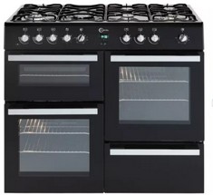 FLAVEL 100CM FREESTANDING DUAL FUEL RANGE COOKER IN GREY - MODEL NO. MLN10FR (MISSING 1 DOOR) - RRP £699 (BLOCK A) (COLLECTION OR OPTIONAL DELIVERY AVAILABLE *)