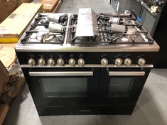 KENWOOD 90CM DUAL FUEL RANGE COOKER IN BLACK / CHROME - MODEL NO. CK407G - RRP £839 (BLOCK A) (COLLECTION OR OPTIONAL DELIVERY AVAILABLE *)