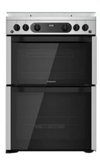 HOTPOINT 60CM COOKER IN BLACK - MODEL NO. HDM67G0CCB/UK - RRP £529 (BLOCK A) (COLLECTION OR OPTIONAL DELIVERY AVAILABLE *)