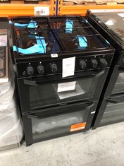 HOTPOINT 60CM COOKER IN BLACK - MODEL NO. HDM67G0CM- RRP £509 (BLOCK A) (COLLECTION OR OPTIONAL DELIVERY AVAILABLE *)
