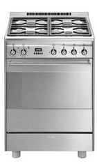 SMEG 60CM DUAL FUEL RANGE COOKER IN STAINLESS STEEL - MODEL NO. SUK61PX8 - RRP £1199 (BLOCK A) (COLLECTION OR OPTIONAL DELIVERY AVAILABLE *)