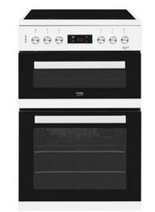 BEKO 60CM FREESTANDING COOKER IN WHITE WITH CERAMIC HOB - MODEL NO. KDC653W - RRP £449 (BLOCK A) (COLLECTION OR OPTIONAL DELIVERY AVAILABLE *)
