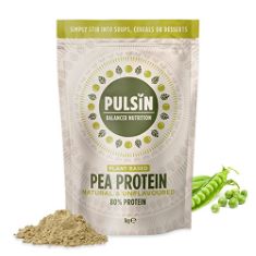 10 X PULSIN - UNFLAVOURED VEGAN PEA PROTEIN POWDER - 1KG - 8.0G PROTEIN, 0G CARBS, 41 KCALS PER SERVING - GLUTEN FREE, PALM OIL FREE & DAIRY FREE. MAY CONTAIN SOYA..