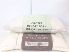 4 X ASSORTED BEDDING ITEMS INCLUDING CLUSTER MEMORY FOAM SUPPORT PILLOW .