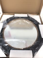 2 X ASSORTED MIRRORS INCLUDING BLACK GOLD CIRCLE MIRROR 68CM .