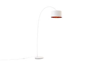 4 x Item Incomplete. Box 3 of 3 Only.  Sweep Arc Overreach Floor Lamp, Matt White and Copper.