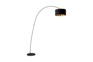 2 x Item Incomplete. Box 3 of 3 Only.  Sweep Arc Overreach Floor Lamp, Matt Black with Copper.