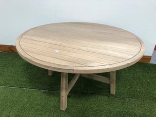 KETTLER LARGE ROUND LIGHT WOOD GARDEN TABLE RRP £699: LOCATION - B1