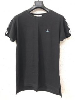 VIVIENNE WESTWOOD TAPE TEE IN BLACK SIZE: L RRP - £125: LOCATION - A1 FRONT