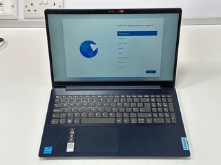 LENOVO IDEAPAD 3 128 GB LAPTOP IN BLUE: MODEL NO 15ITL6 (WITH BOX & MAINS POWER CABLE). 11TH GEN INTEL CORE I3-1115G4 @ 3.00 GHZ, 4 GB RAM, 15.6" SCREEN, INTEL UHD GRAPHICS [JPTM104801]. THIS PRODUCT