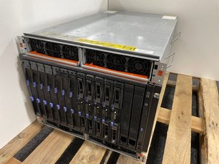 IBM BLADECENTRE H CHASSIS: MODEL NO 8852-4YG (WITH 12X BLADE SERVERS, 4X AA23920L POWER MODULES, 3X SWITCH MODULE 3012, 1.X 4G SAN SWITCH MODULE, WEIGHT: >164KG (360LBS)) [JPTM104897]. PLEASE BRING S