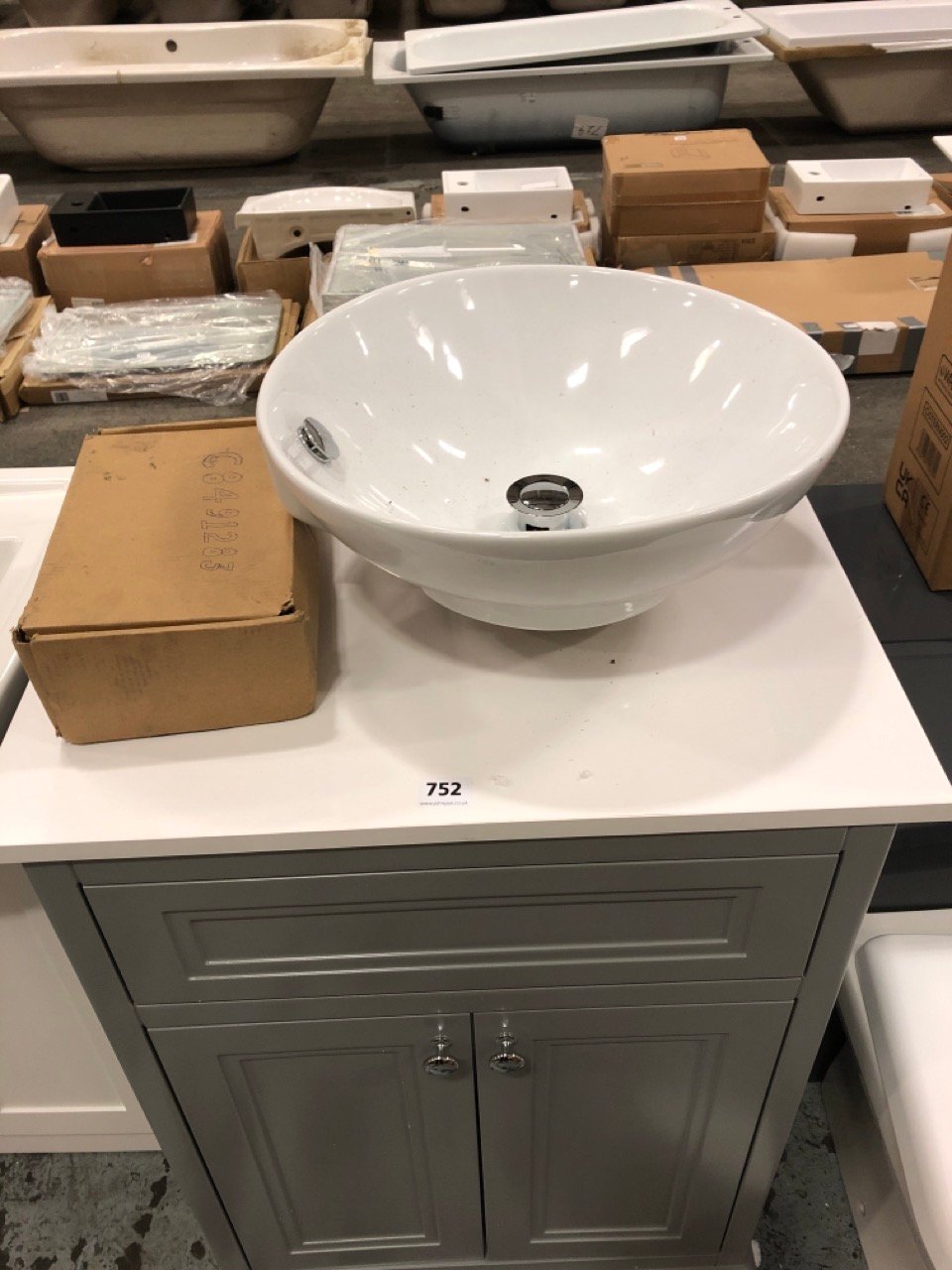 John Pye Auctions FLOOR STANDING 2 DOOR COUNTERTOP SINK UNIT IN GREY