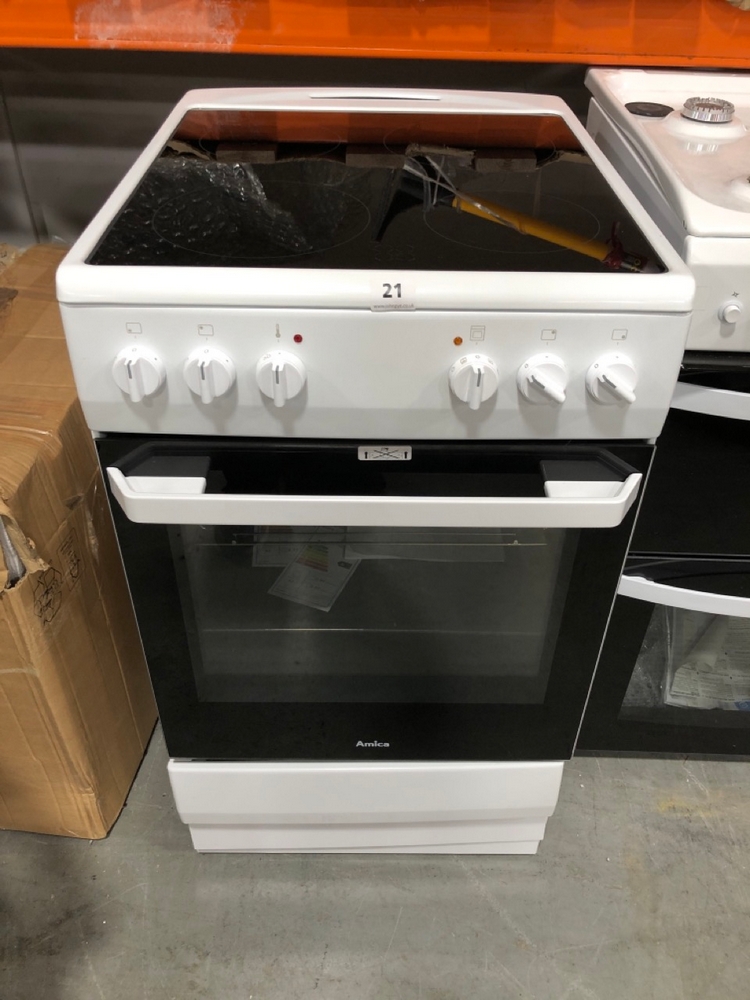 John Pye Auctions AMICA 50CM SINGLE OVEN WITH 4 BURNERS IN WHITE