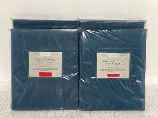 4 X JOHN LEWIS AND PARTNERS DOUBLE SIZE EGYPTIAN COTTON DUVET COVERS IN TEAL RRP - £140: LOCATION - C8