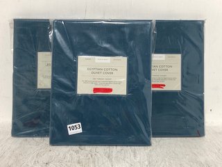 3 X JOHN LEWIS AND PARTNERS DOUBLE SIZE EGYPTIAN COTTON DUVET COVERS IN TEAL RRP - £105: LOCATION - C8