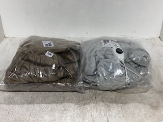2 X COZEE HOME FLEECED ELECTRIC BLANKETS IN BROWN AND GREY: LOCATION - D1