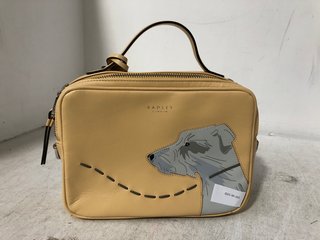 RADLEY LONDON RADLEY AND FRIENDS SMALL ZIP TOP CROSSBODY BAG IN YELLOW RRP - £199.75: LOCATION - A1 FRONT