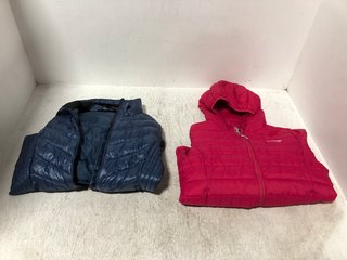 3 X REGATTA WATERPROOF ZIP UP COATS IN NAVY AND PINK SIZE: 10 AND 12: LOCATION - B6