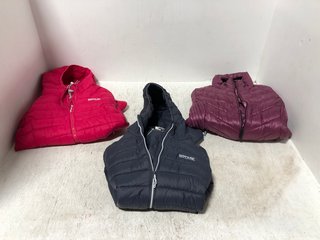 3 X REGATTA WATERPROOF ZIP UP COATS IN VARIOUS COLOURS SIZE: 10 AND 12: LOCATION - B6