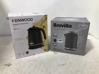 BREVILLE CURVE COLLECTION GREY JUG KETTLE TO INCLUDE KENWOOD ELEGANCY COLLECTION KETTLE: LOCATION - B9