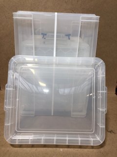 BOX OF PLASTIC STORAGE BOXES WITH LIDS: LOCATION - B11