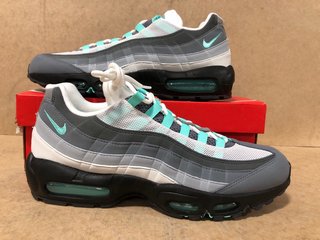 NIKE AIR MAX 95 JD TRAINERS IN WHITE/HYPER TURQ - IRON GREY SIZE: 10.5 RRP - £255: LOCATION - B11