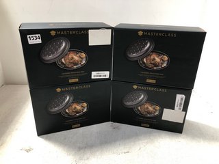 4 X MASTERCLASS COVERED ROASTING PANS: LOCATION - B17