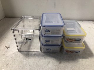 2 X ASSORTED ITEMS TO INCLUDE PACK OF EASY LOCK FOOD CONTAINERS: LOCATION - B17