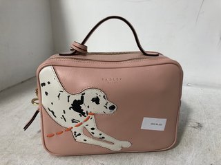 RADLEY LONDON RADLEY AND FRIENDS SMALL ZIP TOP CROSSBODY BAG IN PINK RRP - £199.75: LOCATION - A1 FRONT