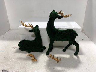 SET OF 2 VELVET STAG DECORATIONS: LOCATION - D6