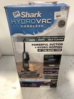 SHARK HYDRO VAC HARD FLOOR WET AND DRY CORDLESS CLEANER MODEL: WD210UK RRP - £329: LOCATION - D7